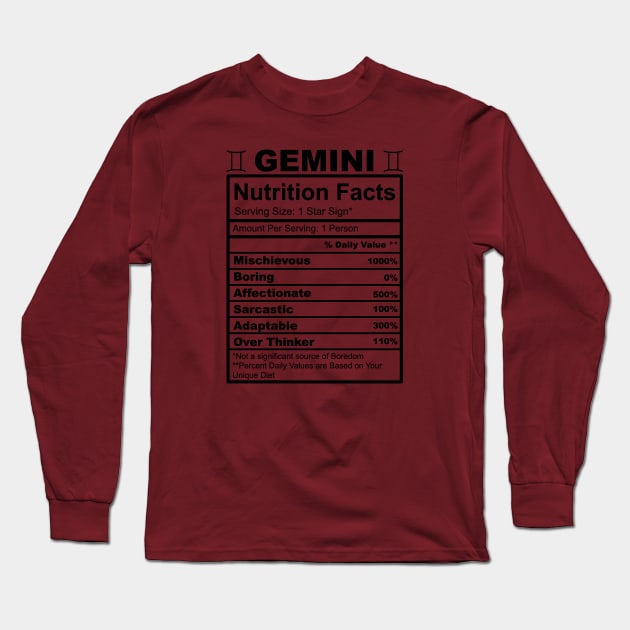 Gemini Facts Long Sleeve T-Shirt by thechicgeek